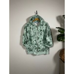 Hill House Home Women's The Allie Size‎ L Full Zip Hoodie Ski Chalet Print